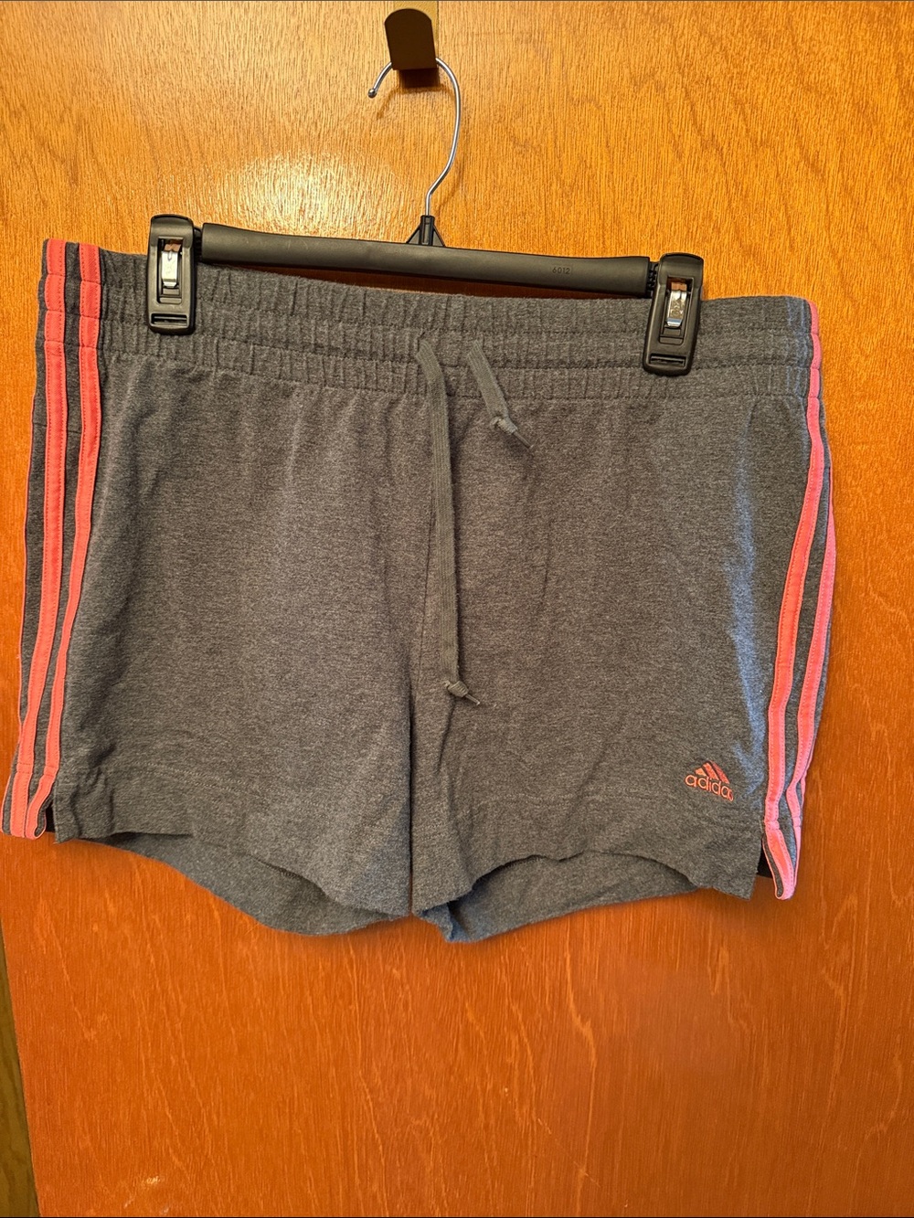 Adidas gray and pink shorts